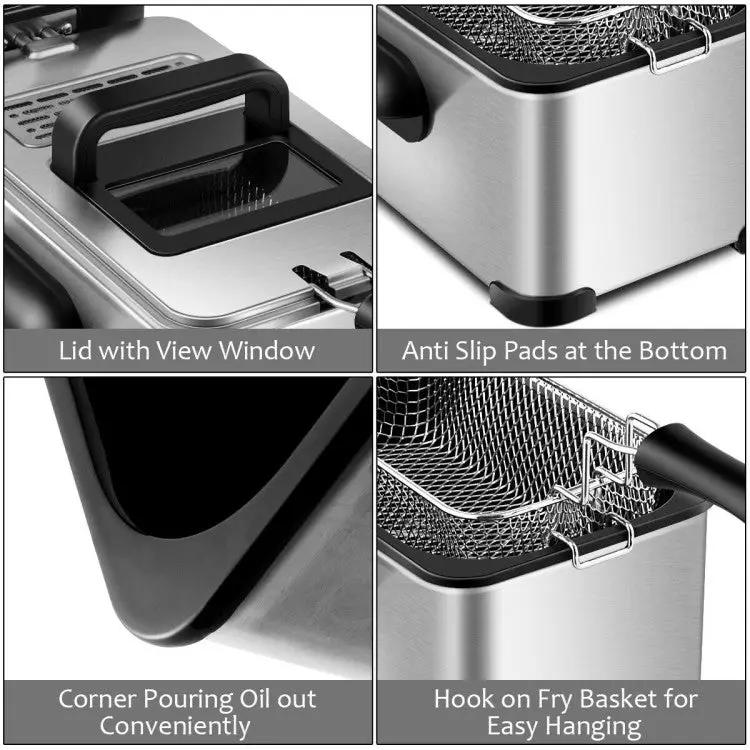3.2 Quart Electric Stainless Steel Deep Fryer with Timer by DirectDeals