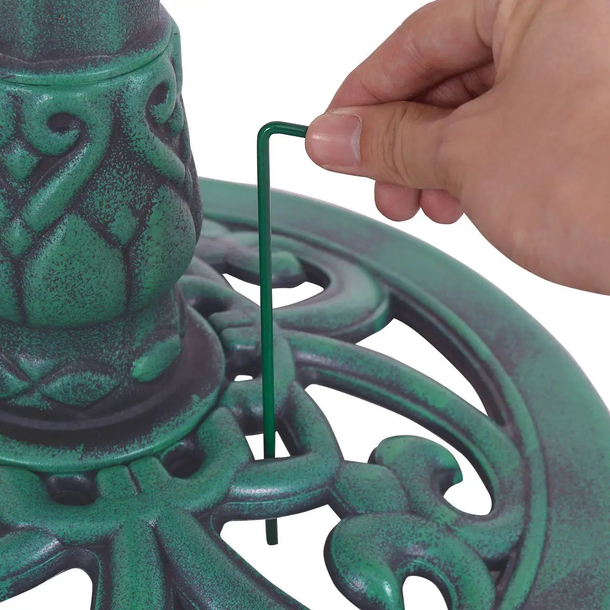 Outdoor Garden Green Pedestal Bird Bath Feeder by DirectDeals