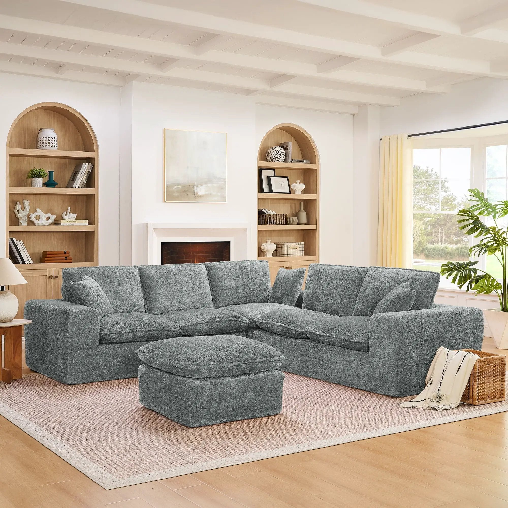Sectional Sofa With Moveable Ottoman by Unique Piece Furniture
