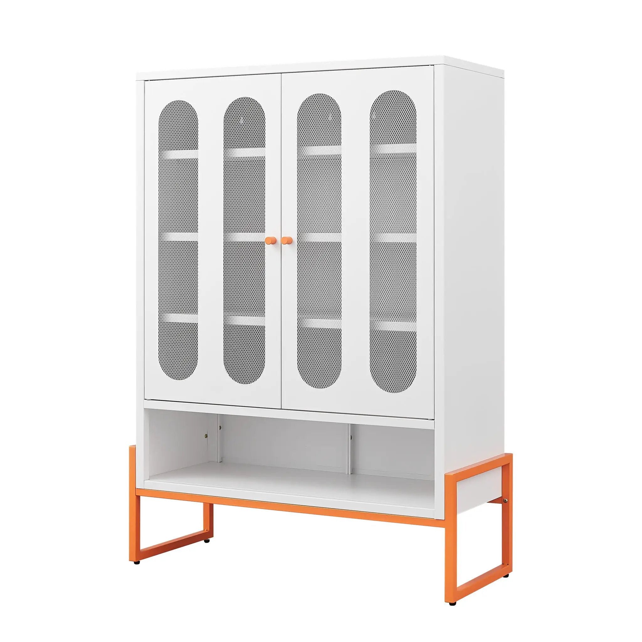 Modern Metal Shoe Cabinet With DoublebSided Doors And Adjustable Partitions by Unique Piece Furniture