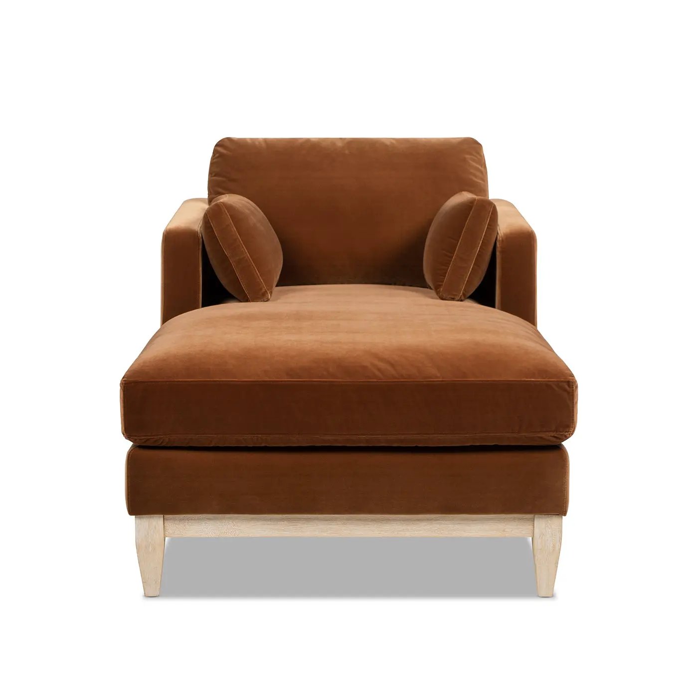 Knox 65" Modern Farmhouse Chaise Lounge Chair, Burnt by HouseOfZazla