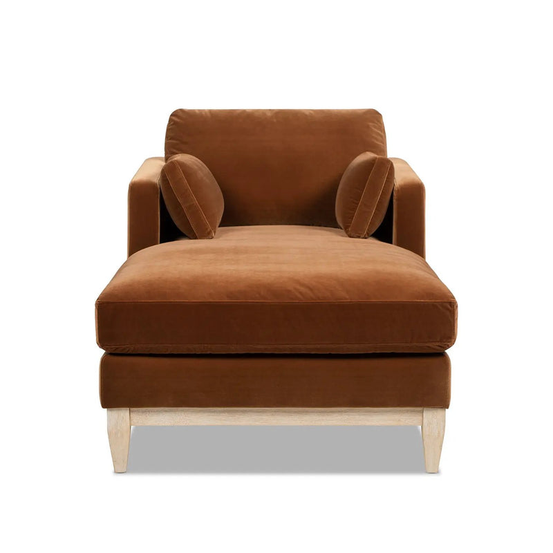 Knox 65" Modern Farmhouse Chaise Lounge Chair, Burnt by HouseOfZazla