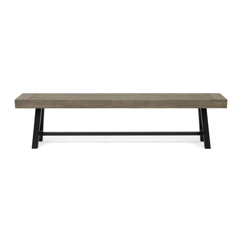 Outdoor Patio Bench - Gray / Rustic Metal by HouseOfZazla