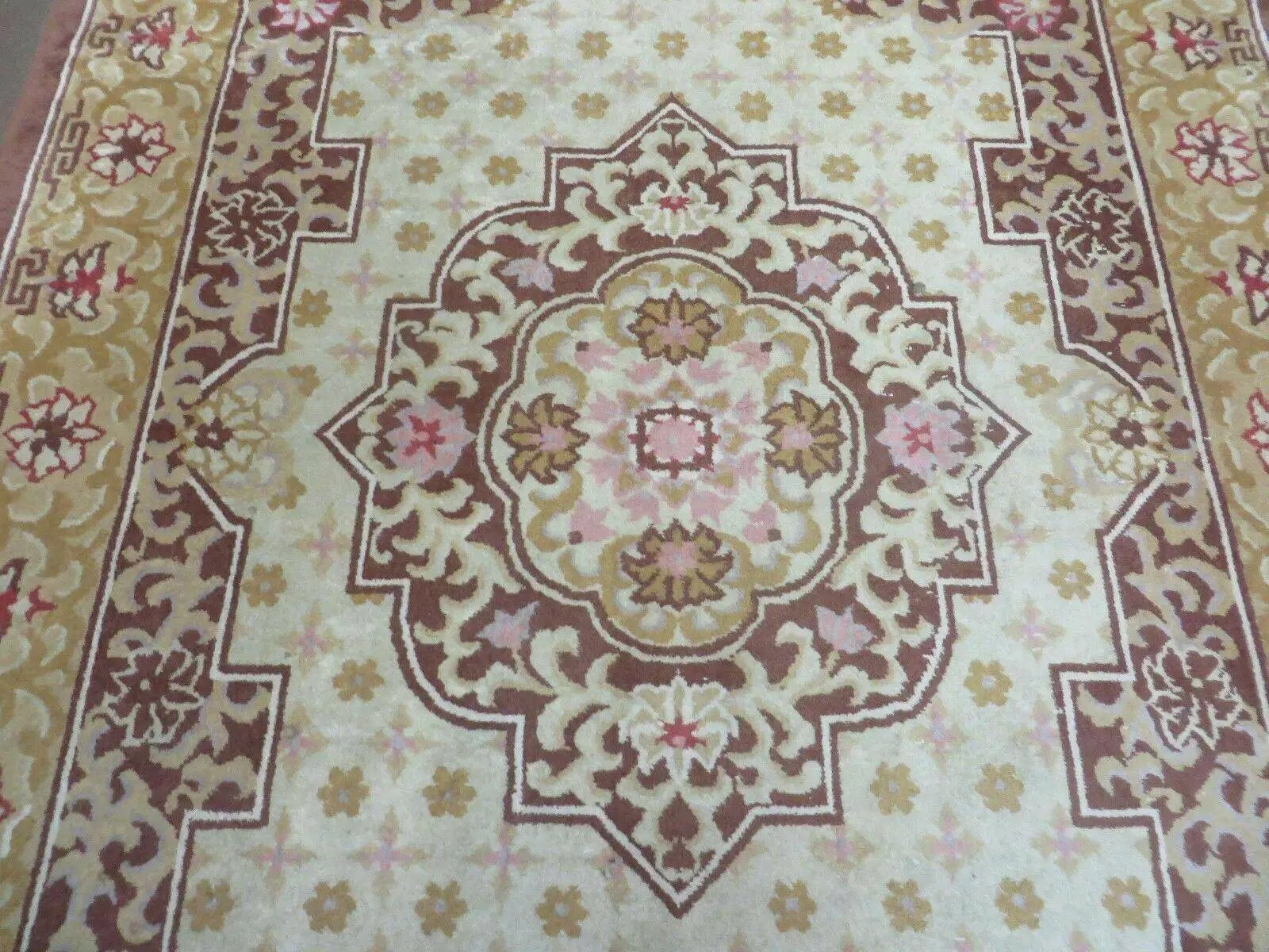 Vintage Chinese Wool Rug 4x6 by Jewel Rugs