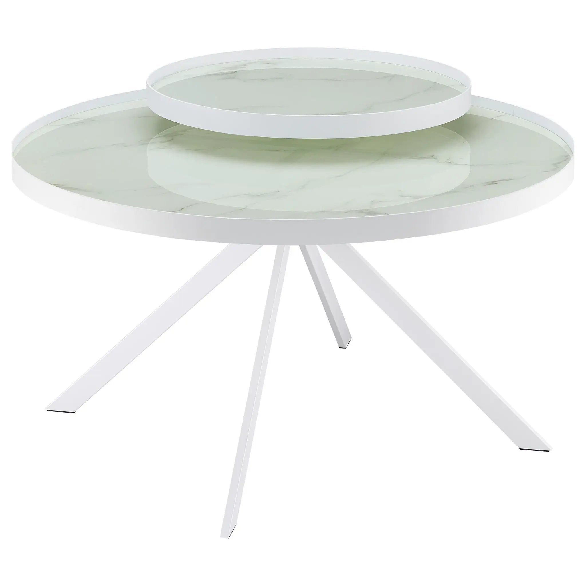 Briggs 2-piece Round Coffee and End Table Set White by Unique Piece Furniture