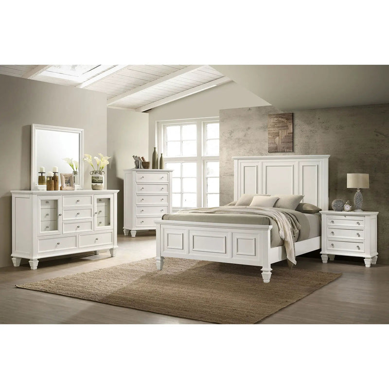 Copper - Queen Panel Bed With Structured Headboard And Slatted Design - White by HouseOfZazla