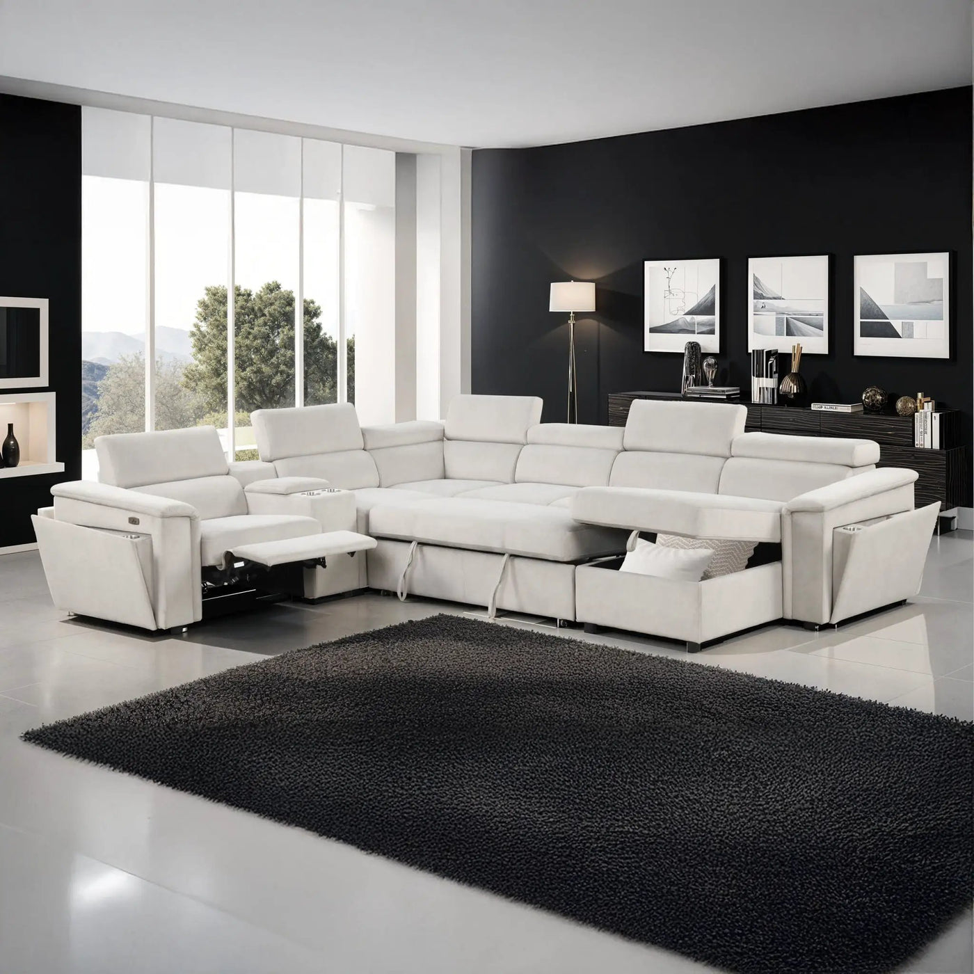 Harvey - Power Recliner Sleeper Sectional by HouseOfZazla