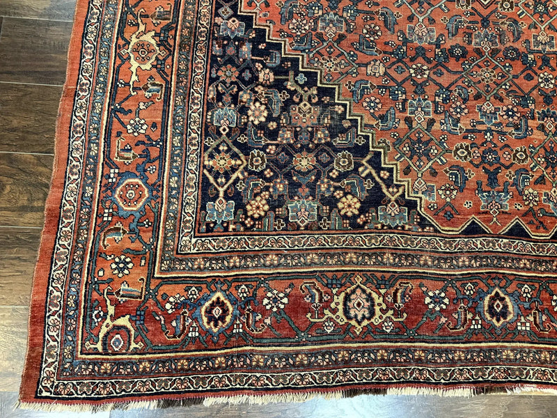 Antique Persian Bidjar Rug 8x12, Rare Persian Carpet by Jewel Rugs