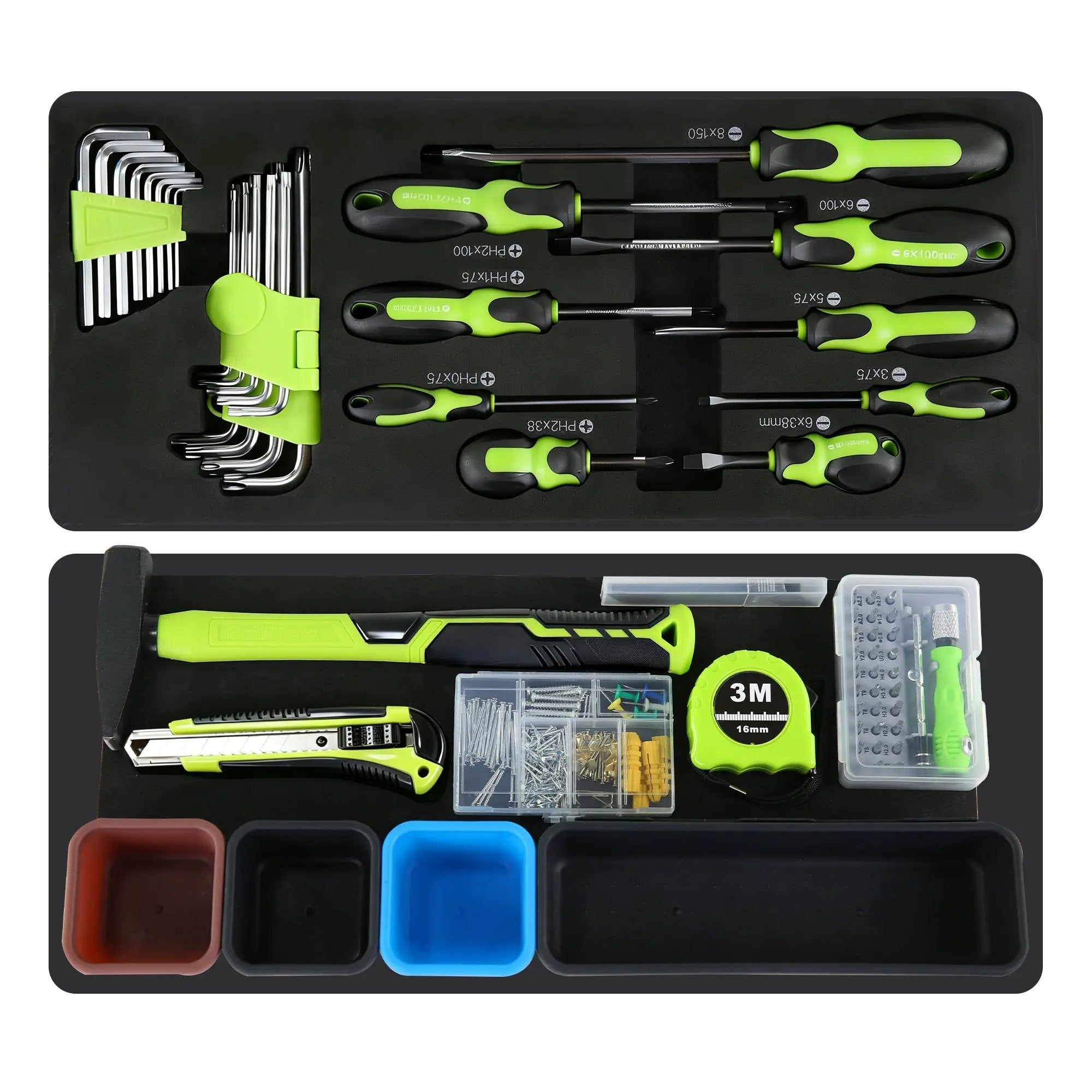465-Piece Mechanics Tool Set with 3-Drawer Heavy Duty Metal Box Repair Tool Kit by HouseOfZazla