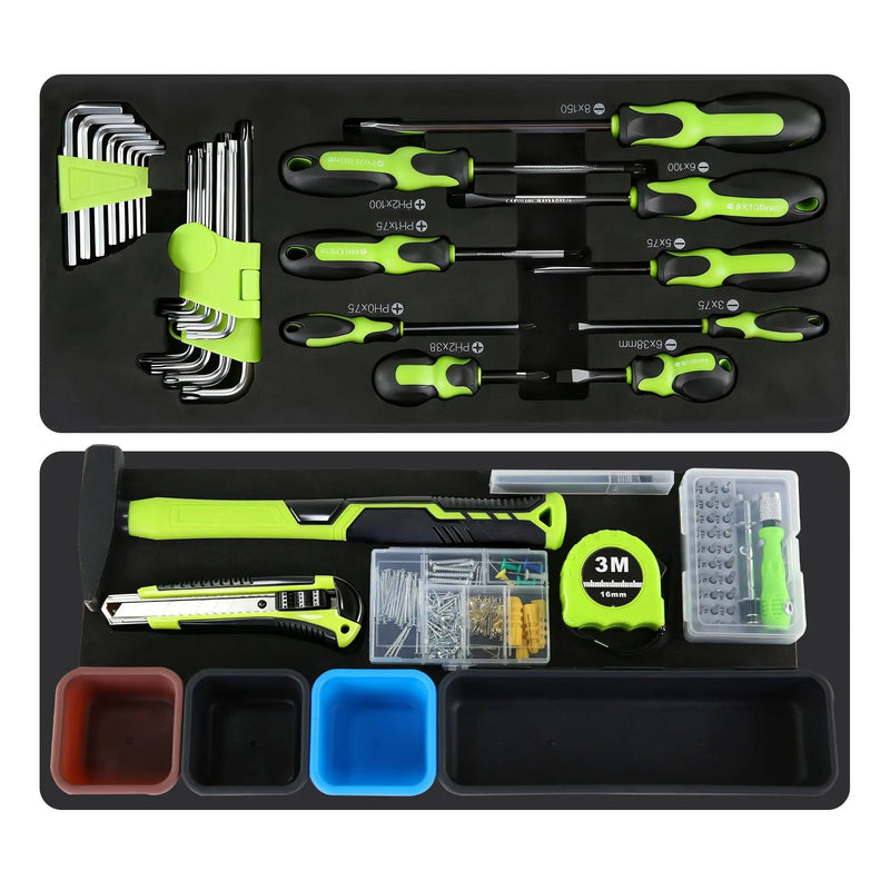 465-Piece Mechanics Tool Set with 3-Drawer Heavy Duty Metal Box Repair Tool Kit by HouseOfZazla