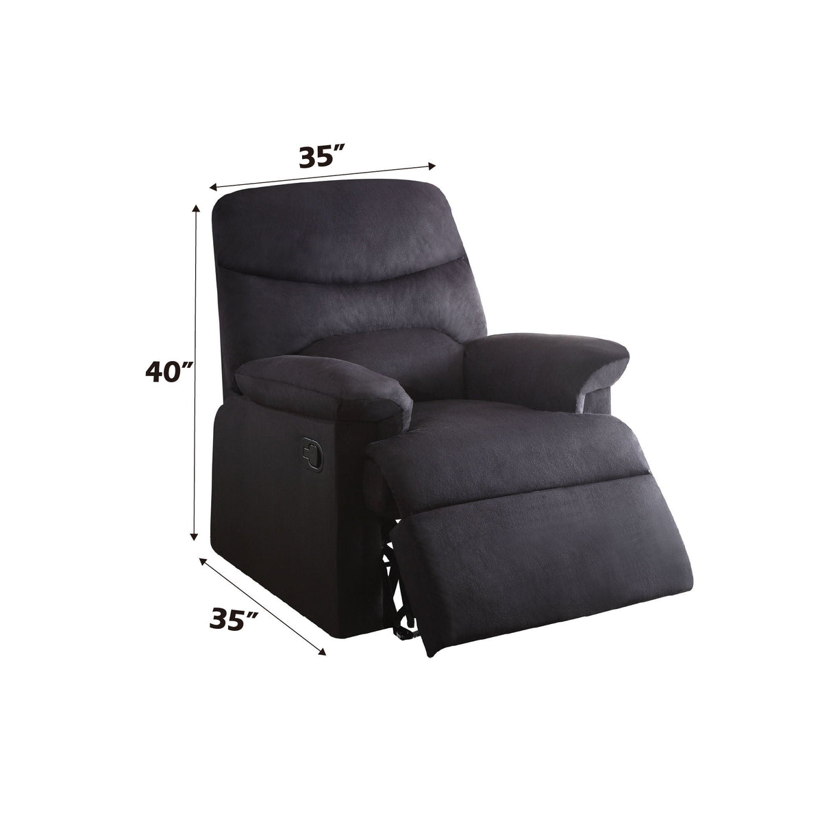 Woven Motion Recliner with Pillow-Top Arms - Available in Dark Brown, Beige, Black, Blue, photo 15 of 16