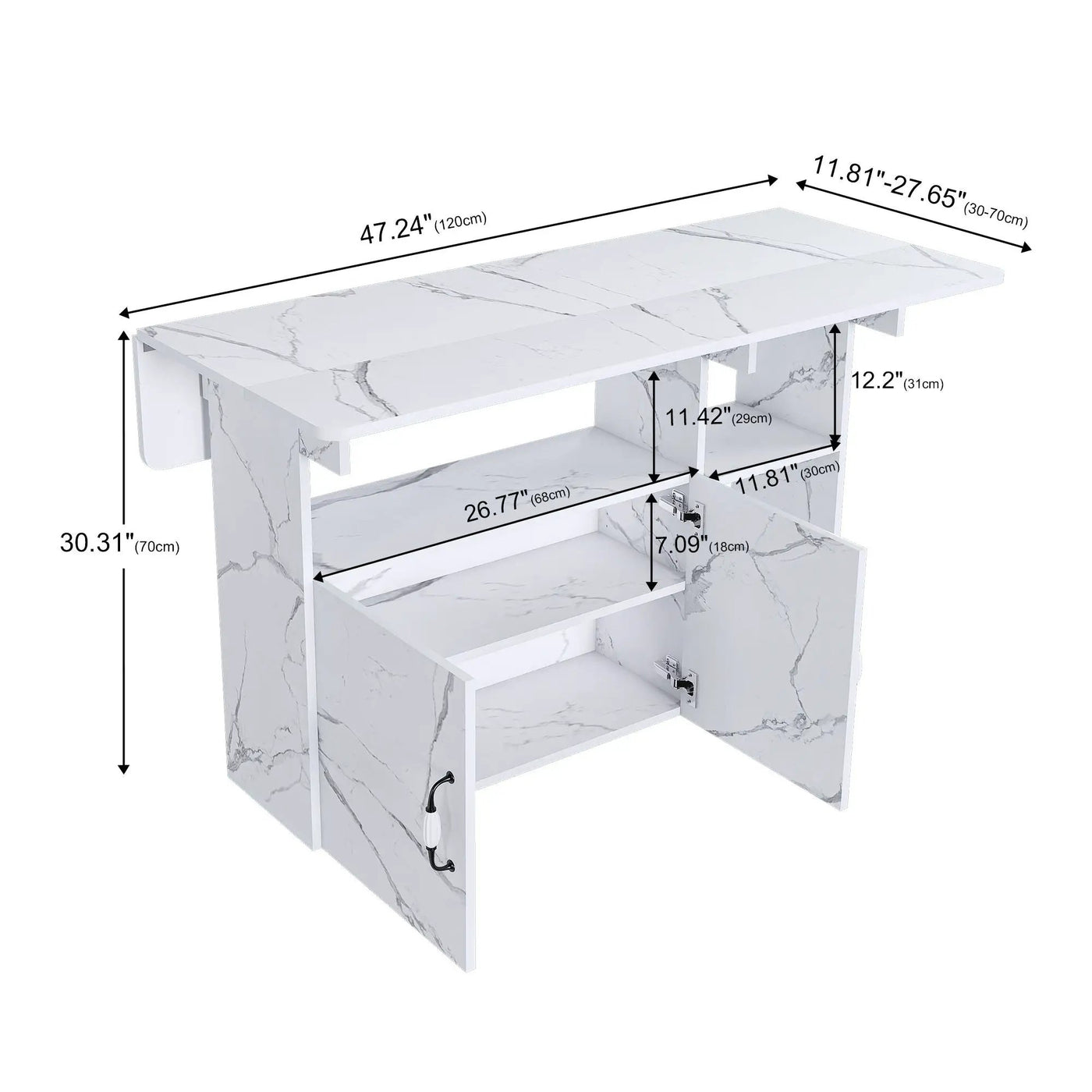Multi Functional Folding Table With Storage Shelves And Wheels by HouseOfZazla