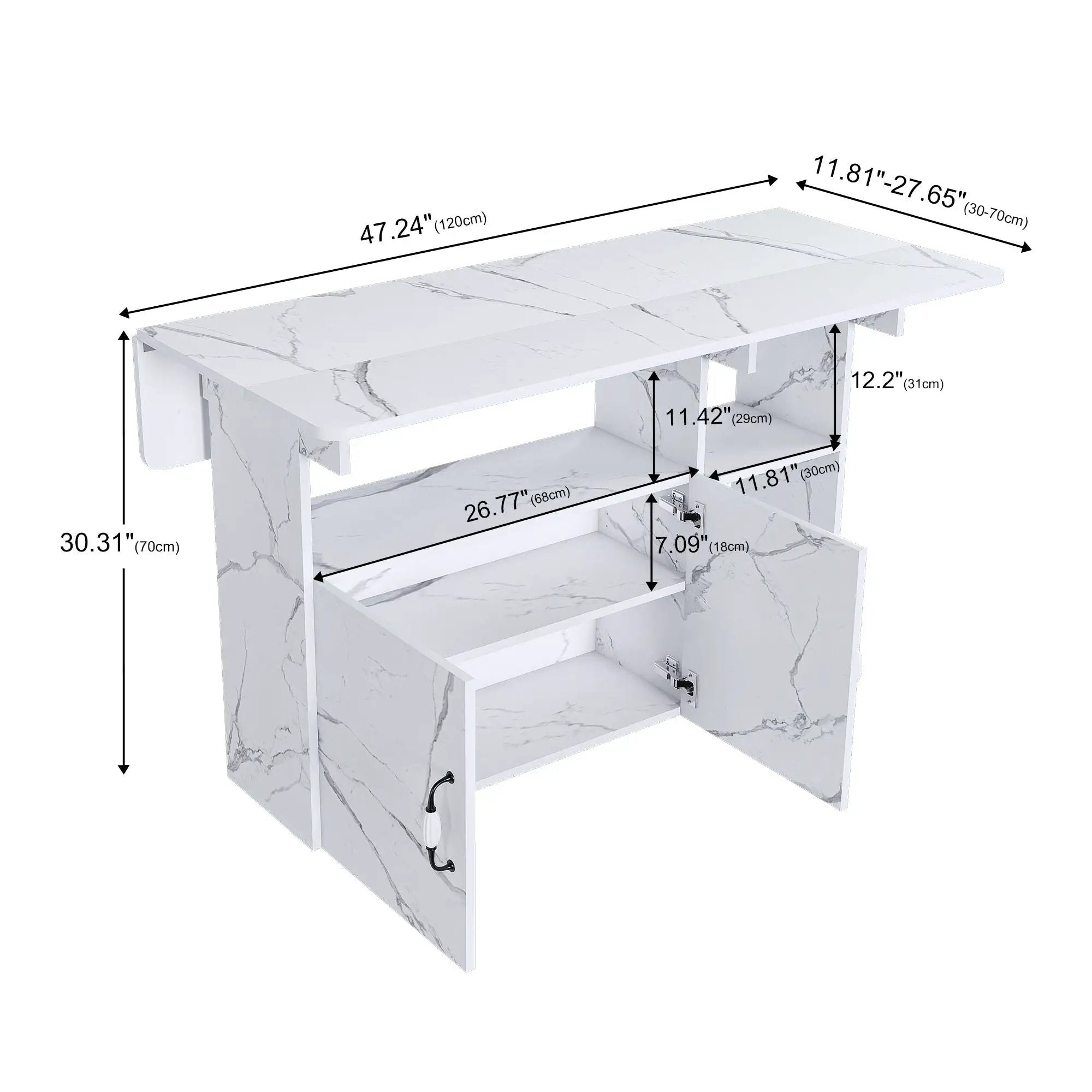 Multi Functional Folding Table With Storage Shelves And Wheels by HouseOfZazla