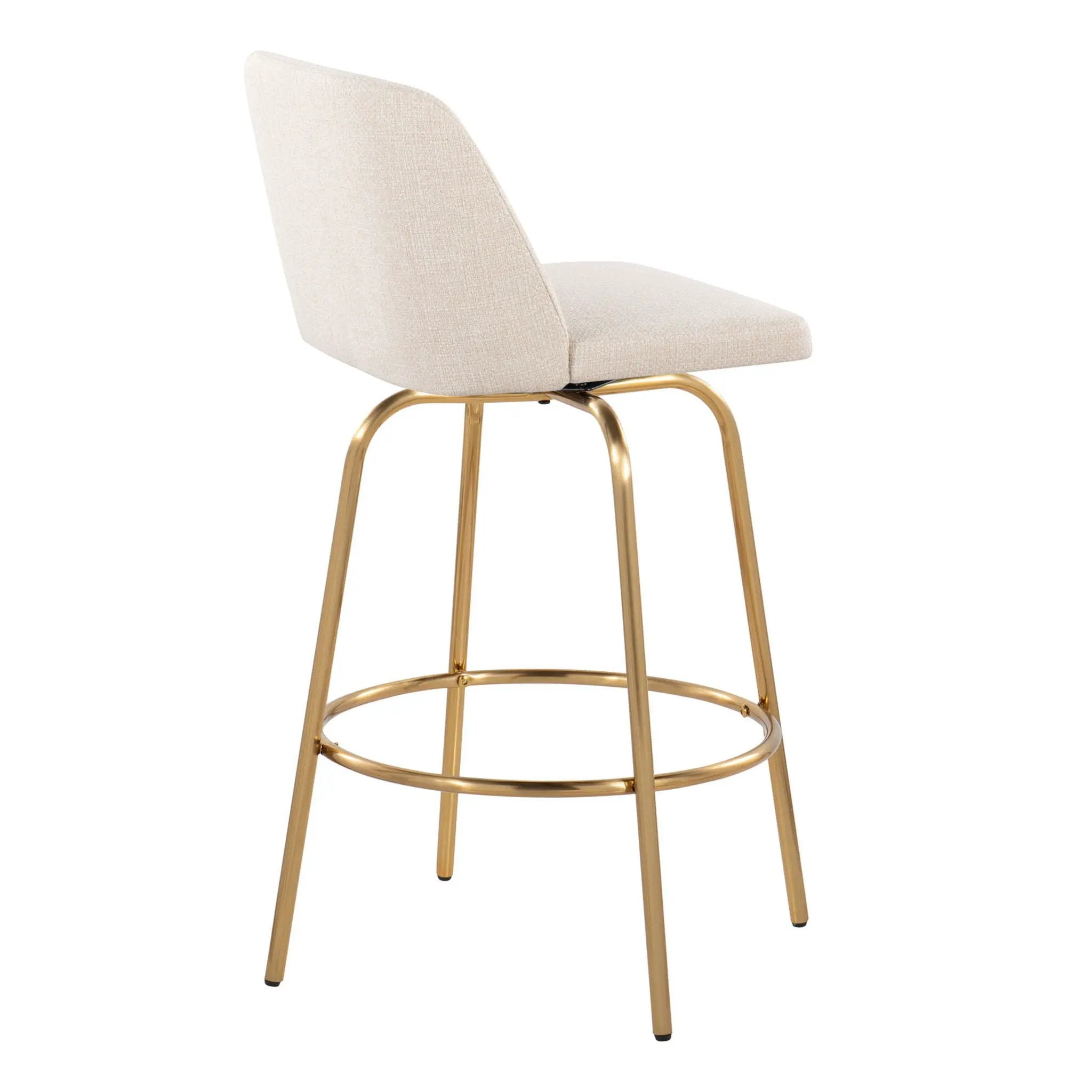 Toriano - Contemporary, Fixed Height Counter Stool With Swivel With Round Footrest (Set of 2) by Unique Piece Furniture