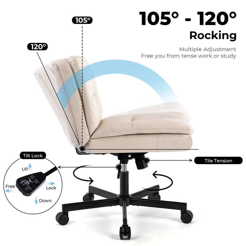 Upgrade! Larger Size 360° Swivel Home Office Desk Chair with Wheels by HouseOfZazla