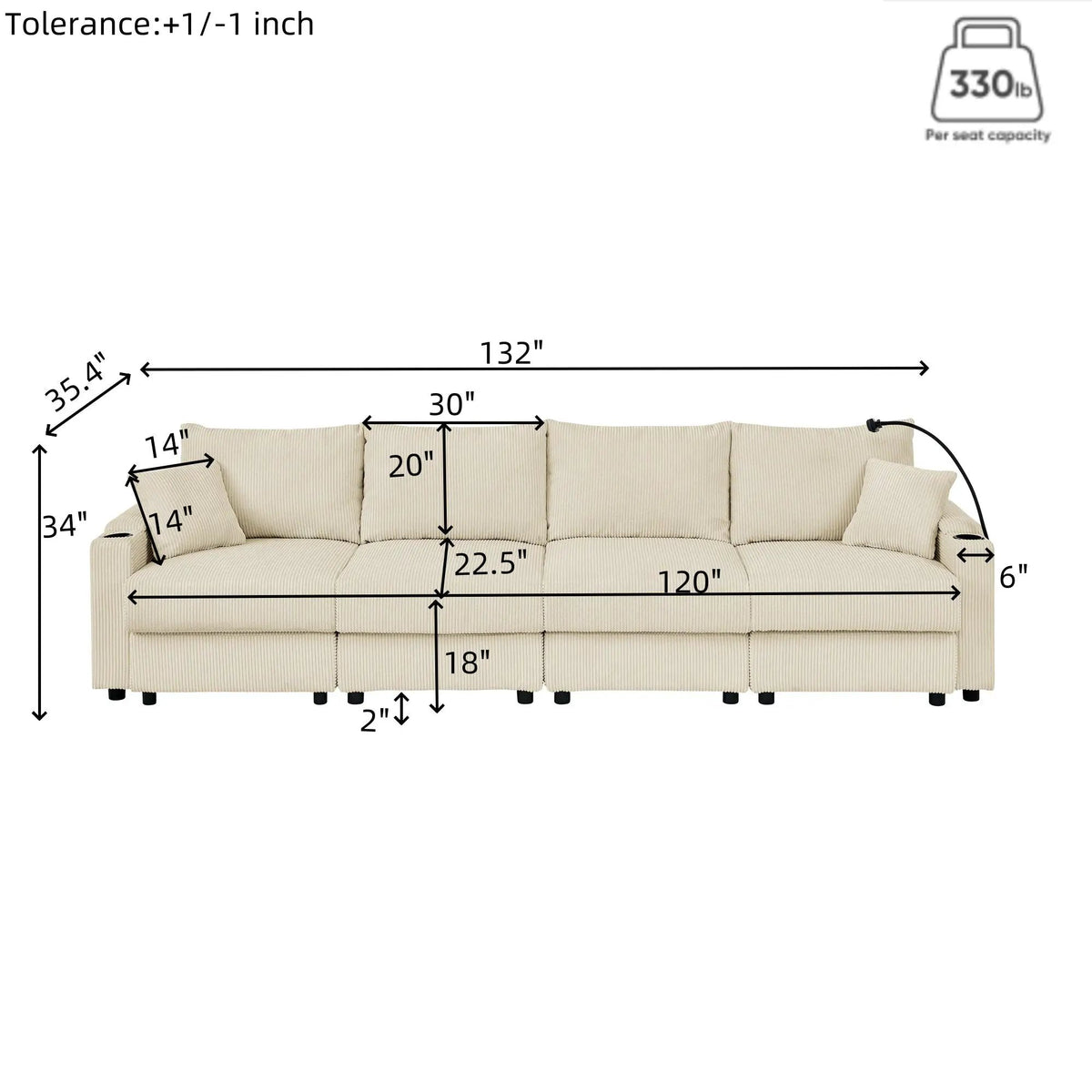 Modern U-Shaped Couch with Storage and Ottomans by HouseOfZazla