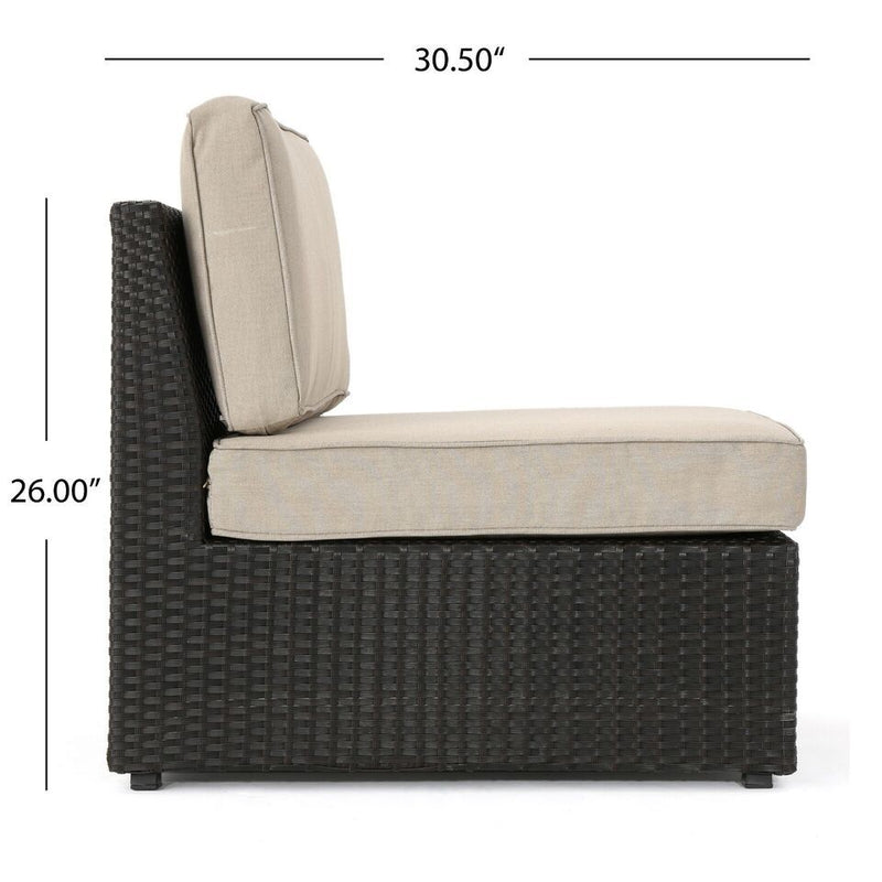 Santa Cruz - 8 Piece Outdoor Sectional Set - Dark Brown by HouseOfZazla