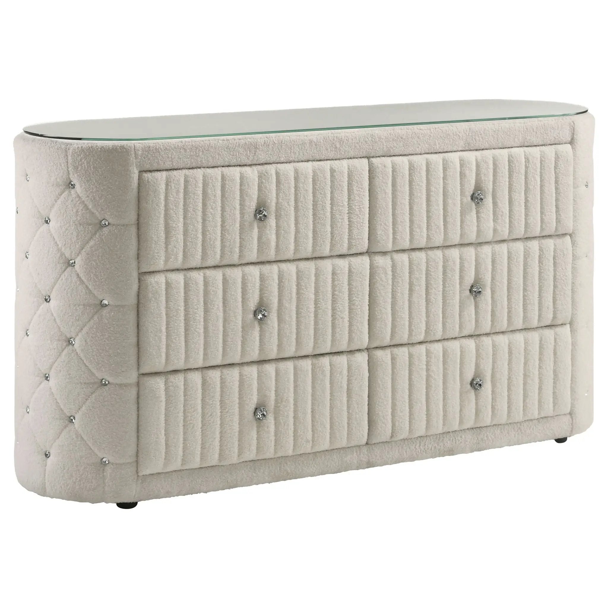 Sonya 5-piece Upholstered Queen Bedroom Set Ivory by Unique Piece Furniture