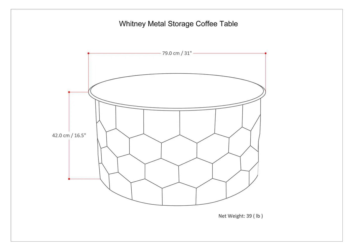 Whitney - Handcrafted Metal Storage Table by HouseOfZazla
