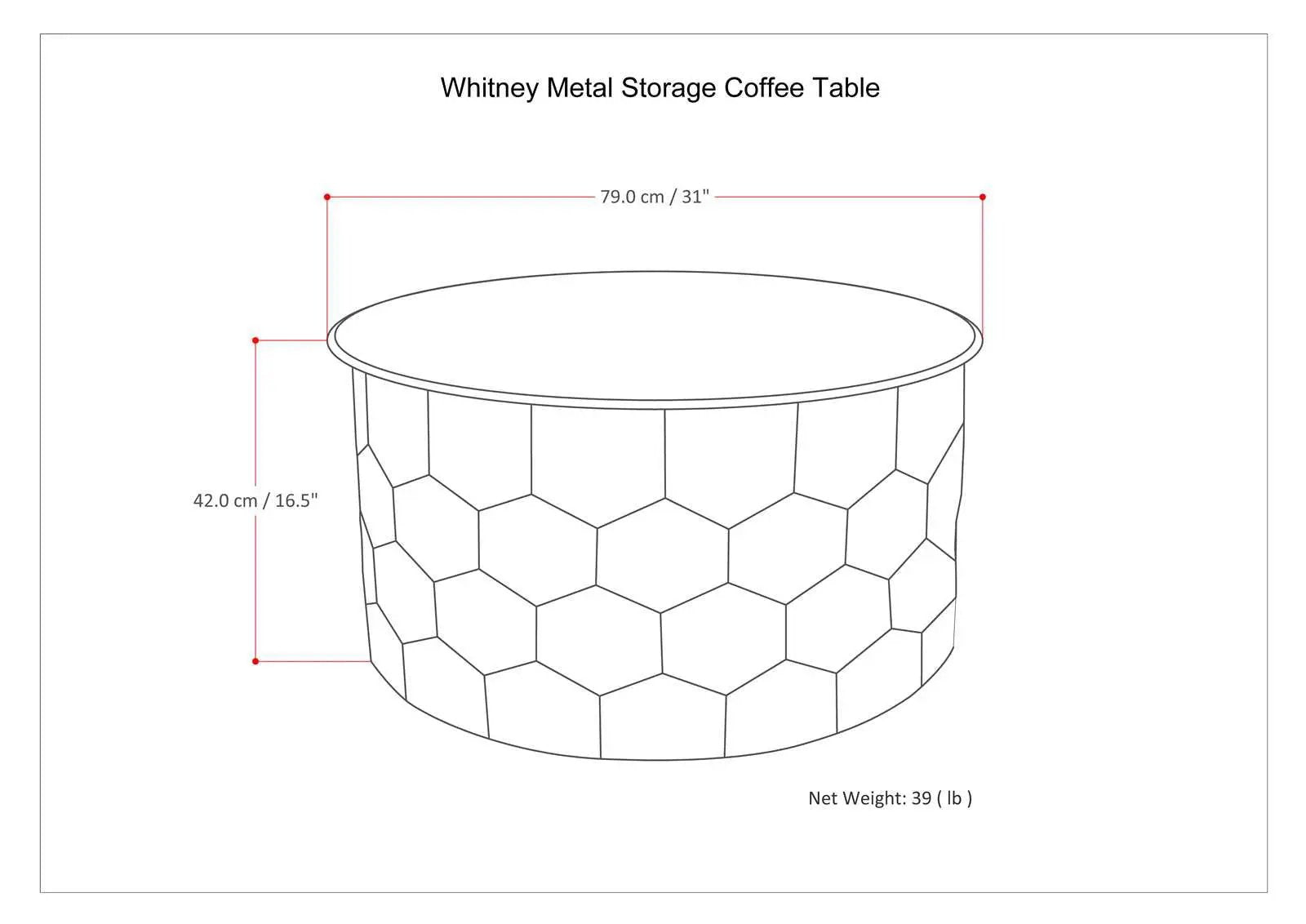 Whitney - Handcrafted Metal Storage Table by HouseOfZazla