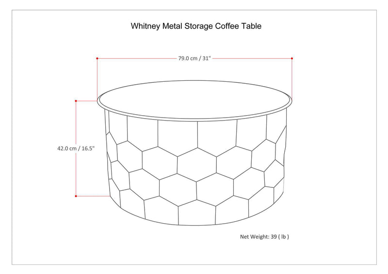 Whitney - Handcrafted Metal Storage Table by HouseOfZazla