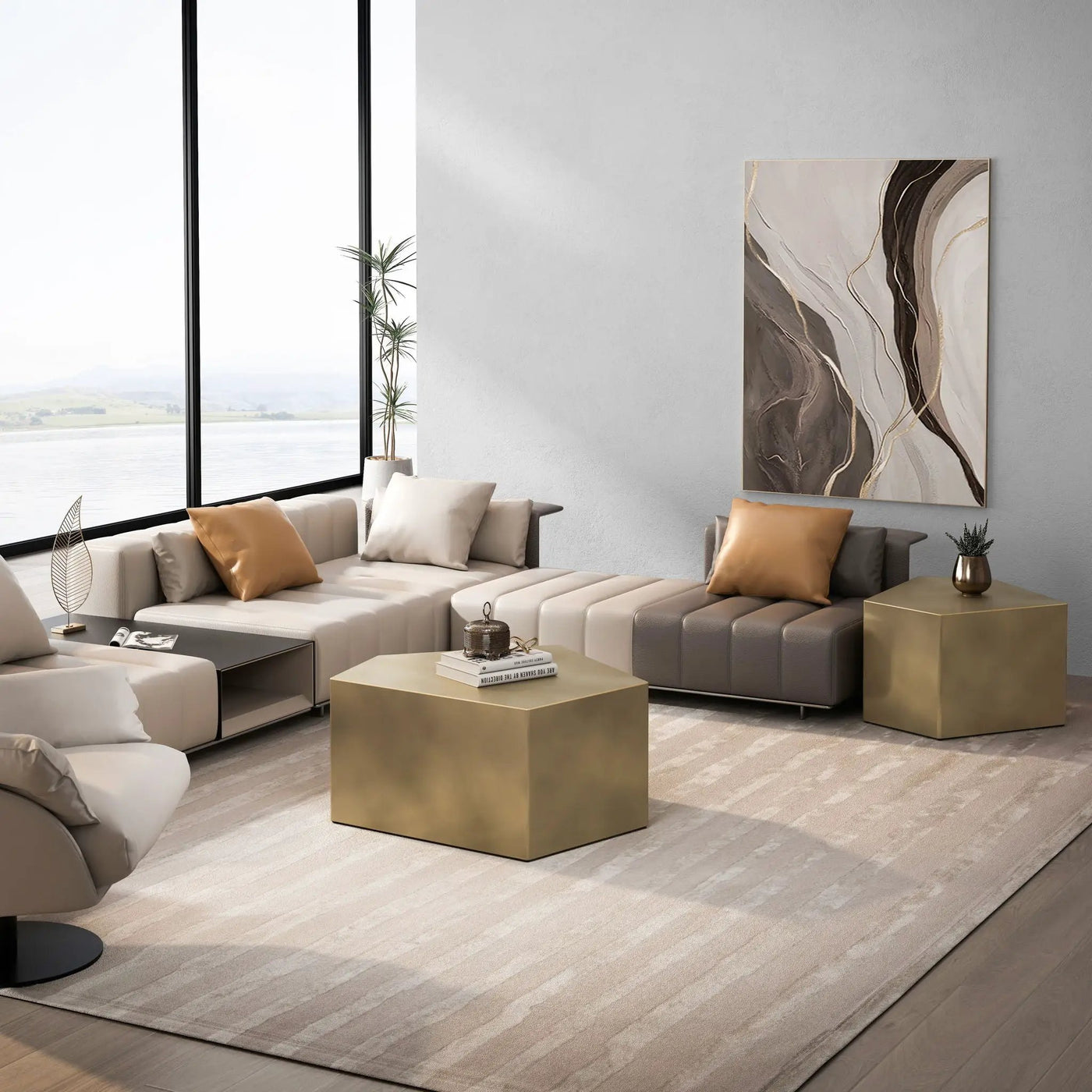 Irregular Pentagon Nesting Coffee Table Set by HouseOfZazla
