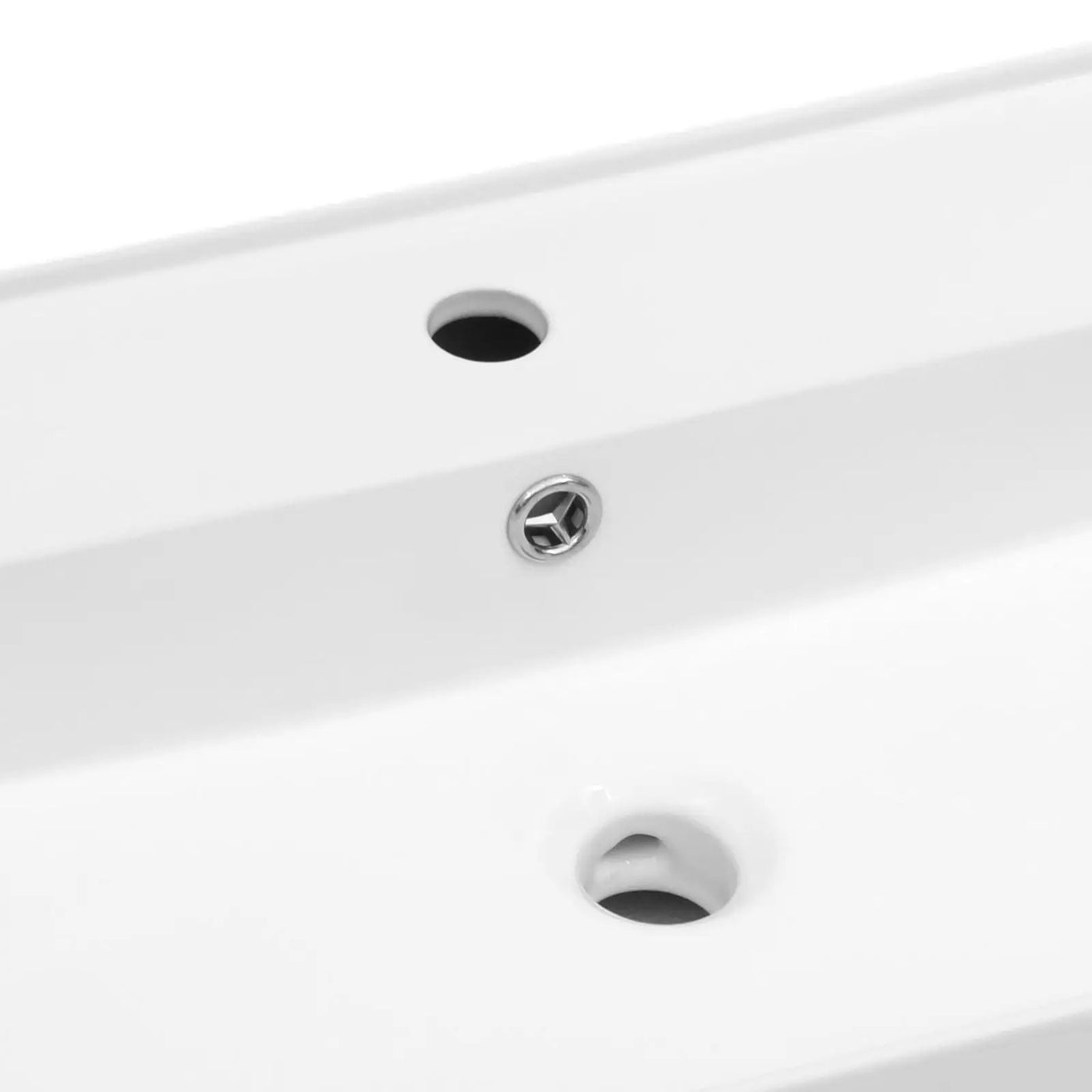 Modern Ceramic Rectangular Wall Mounted Bathroom Sink With Faucet Hole & Overflow by HouseOfZazla