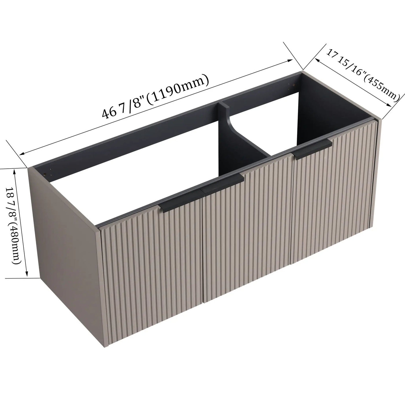 Contemporary Wall Mounted Bathroom Vanity With Soft Close Doors by HouseOfZazla