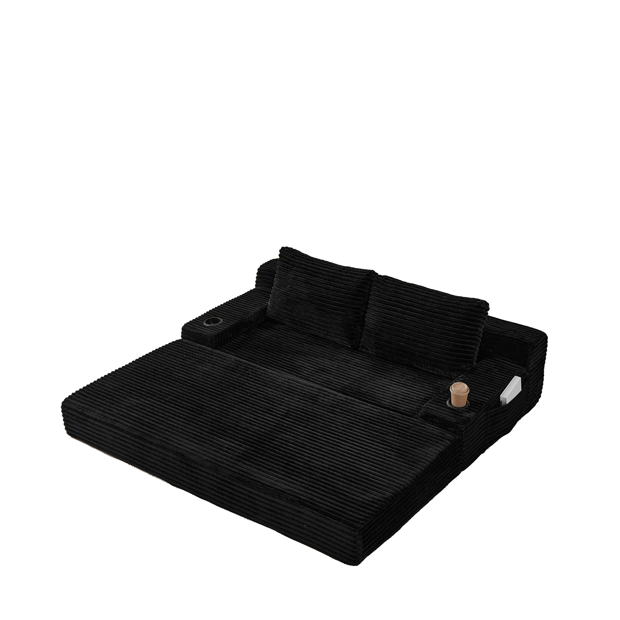 70.8-Inch Corduroy Two-in-One Sofa Bed by HouseOfZazla