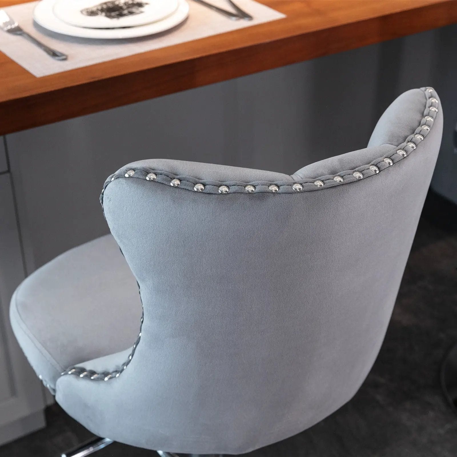 Swivel Barstools Adjusatble Seat Height From 25-33", Modern Upholstered Base Bar Stools With Backs Comfortable Tufted For Home Pub And Kitchen Island (Set of 2) by Unique Piece Furniture