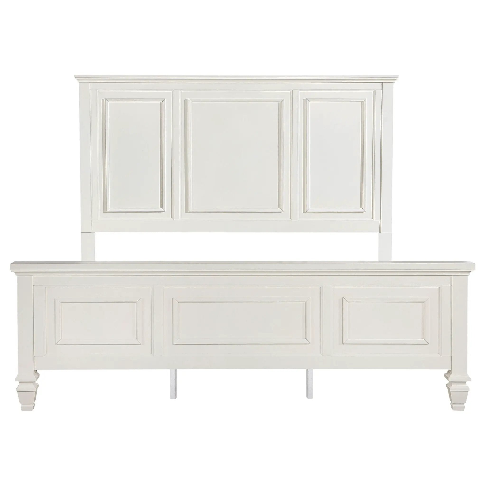 Sandy Beach 63-inch Eastern King Wood Panel Bed Cream White by Unique Piece Furniture