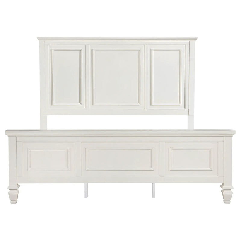 Sandy Beach 63-inch Eastern King Wood Panel Bed Cream White by Unique Piece Furniture