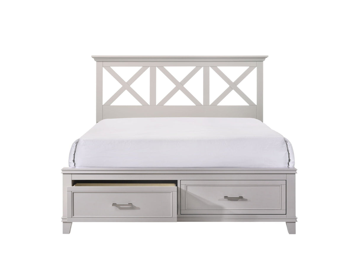 Ample Storage Bed with X Headboard - White, Gray, or Dark Brown, photo 13 of 15
