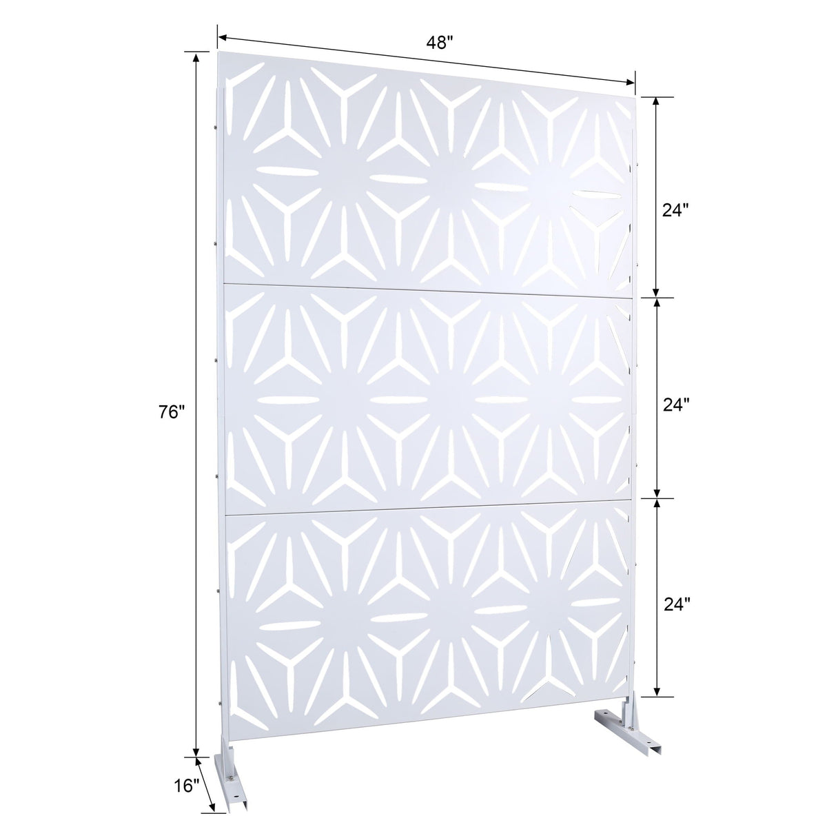 Metal Privacy Screen Room Divider with Freestanding Panels - Black, White, Dark Brown, photo 37 of 40
