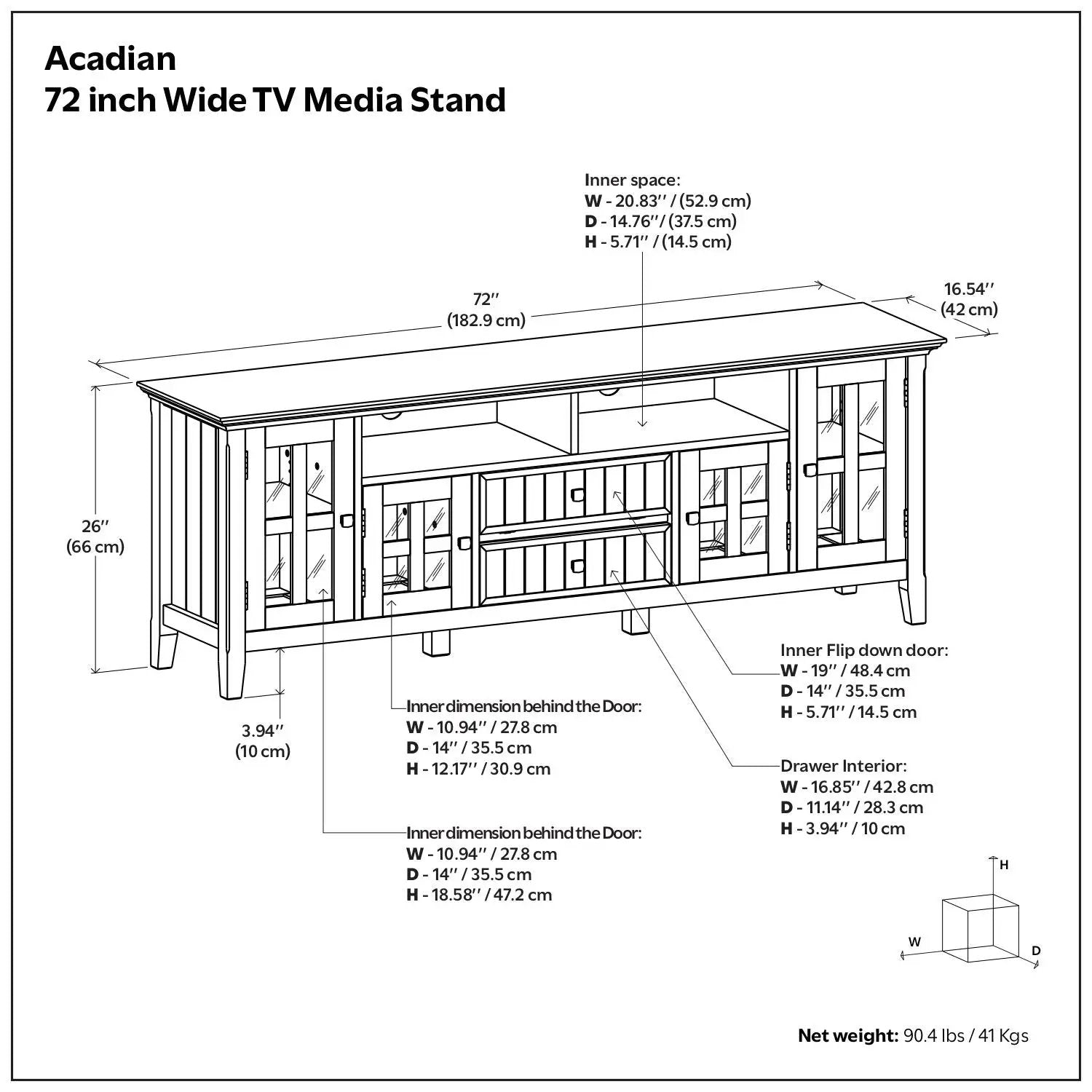 Acadian - Wide TV Media Stand - Brown by HouseOfZazla