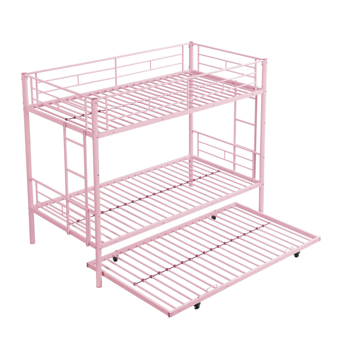 Twin Over Twin Metal Bunk Bed with Trundle - Black, photo 3 of 16