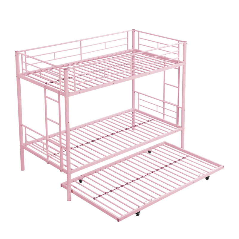 Twin Over Twin Metal Bunk Bed with Trundle - Black, photo 3 of 16