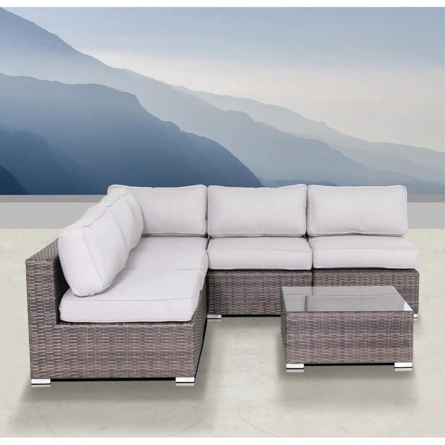 Seating Set With Cushions Handcrafted Wicker Design by Unique Piece Furniture
