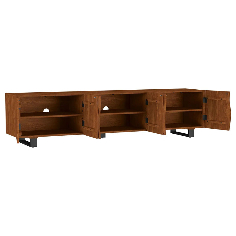 Trask 86-inch Wood TV Stand Media Console Mango Brown by Unique Piece Furniture