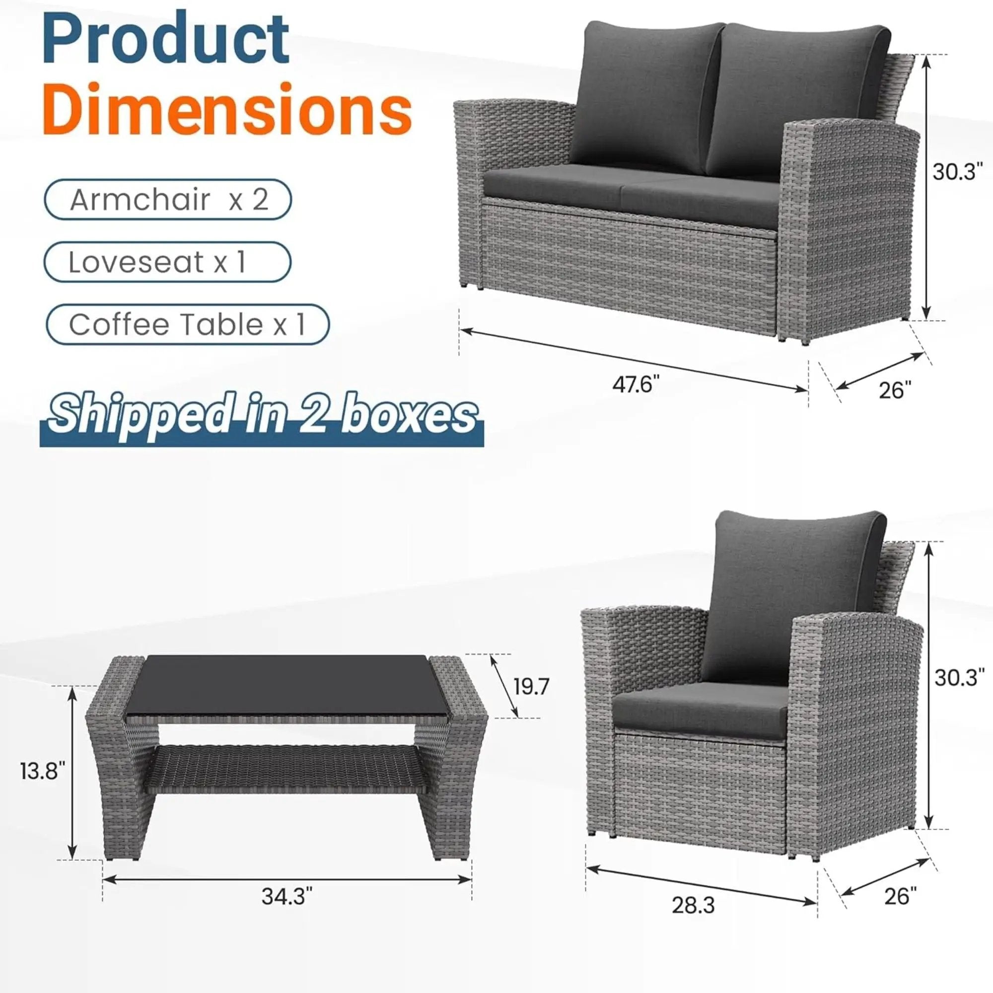 Modern Patio Set With Table And Cushions