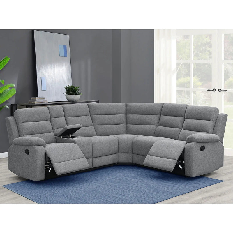 Aaron - 3 Piece Upholstered Sectional - Smoke by HouseOfZazla