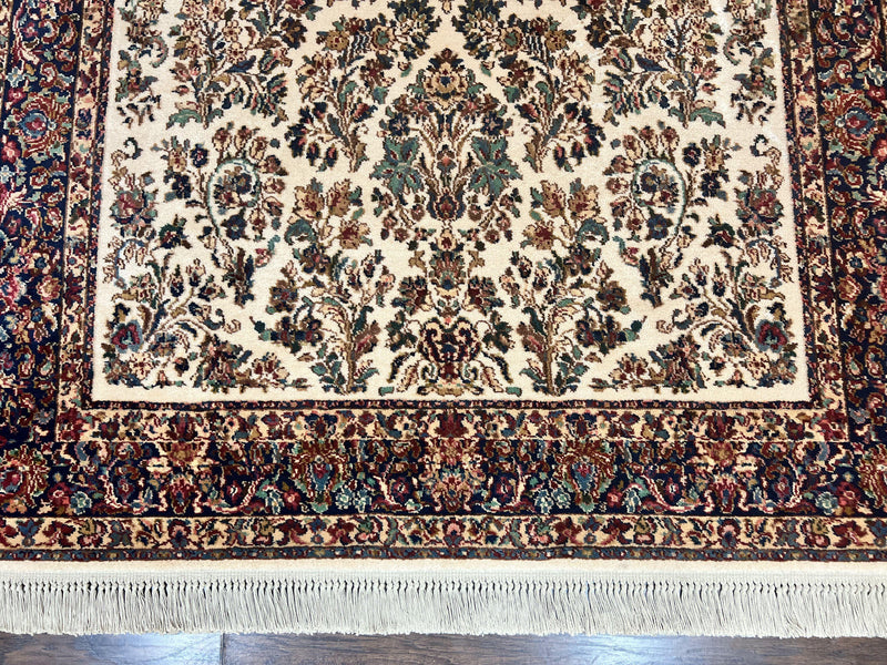 Karastan Rug 5.9 x 9, Ivory Sarouk #760, Wool Vintage Original Collection 700 Series by Jewel Rugs