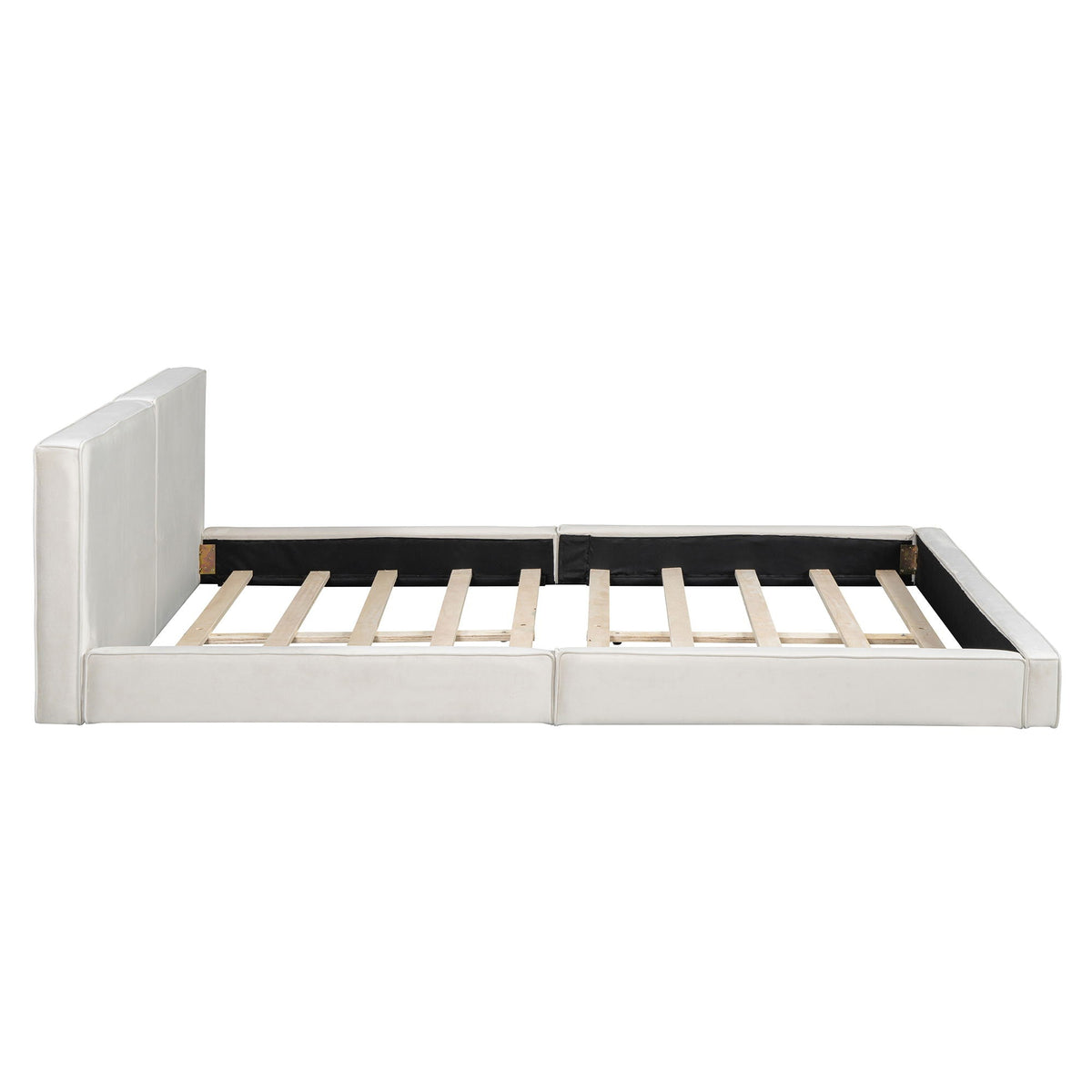Upholstered Platform Bed, Grounded Bed With Solid Frame, photo 12 of 14