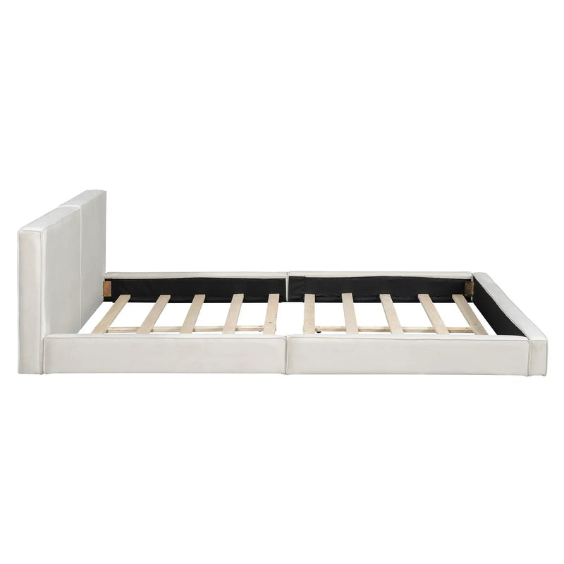 Upholstered Platform Bed, Grounded Bed With Solid Frame by Unique Piece Furniture