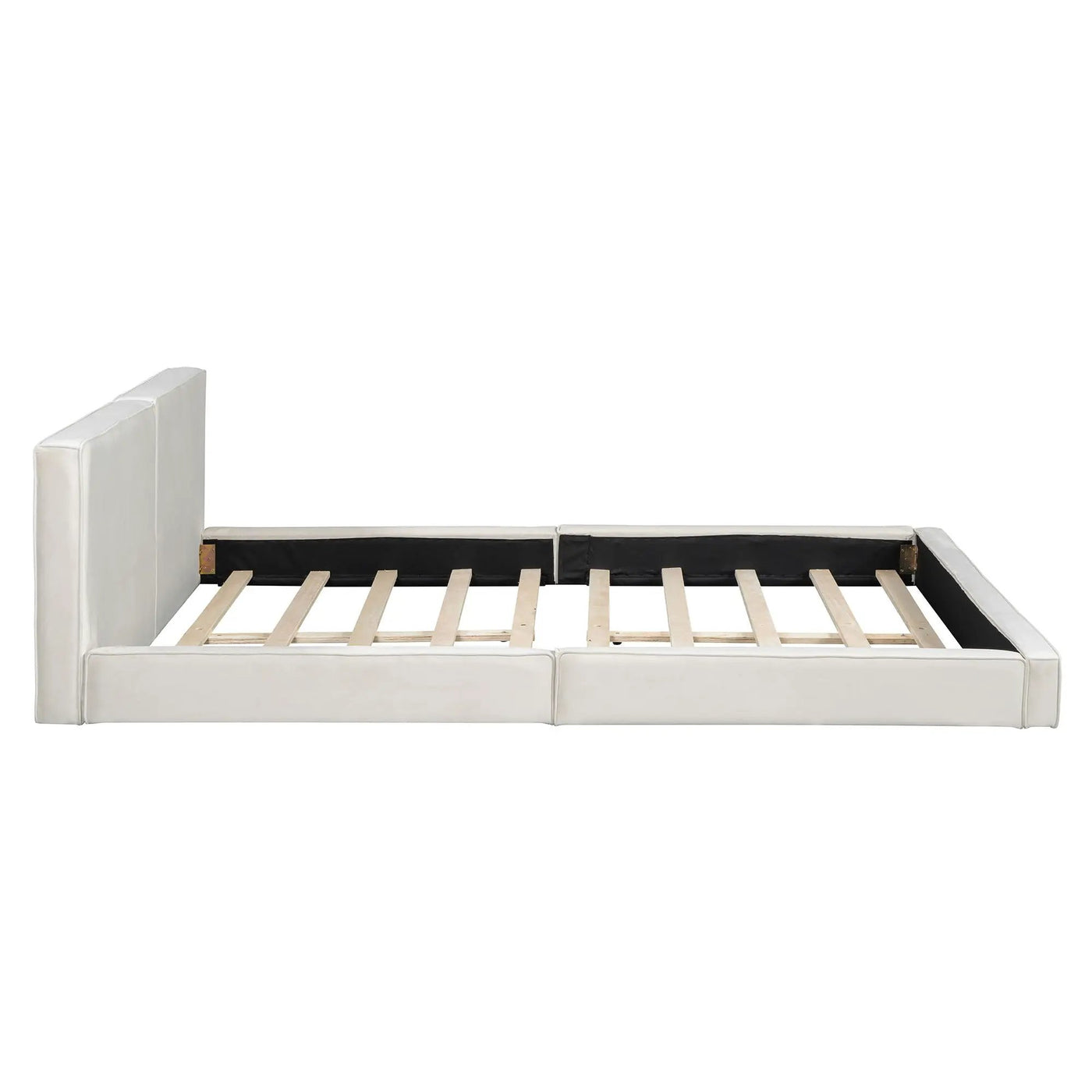 Upholstered Platform Bed, Grounded Bed With Solid Frame by HouseOfZazla