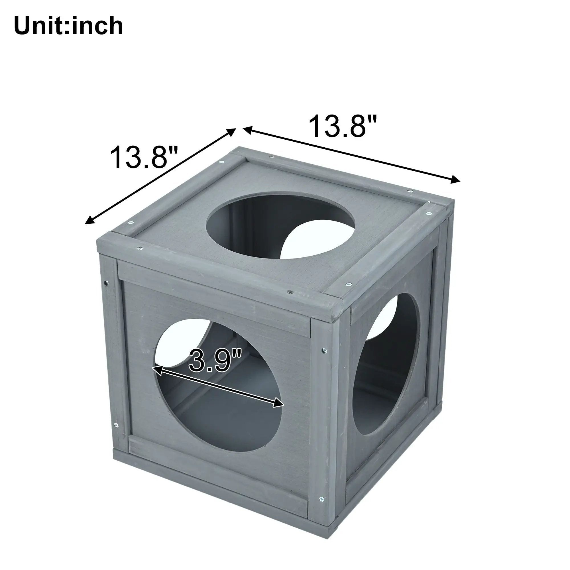 Outdoor Cat House With Shelves And Weather Protection, Removable Wood Boxes - Gray by HouseOfZazla