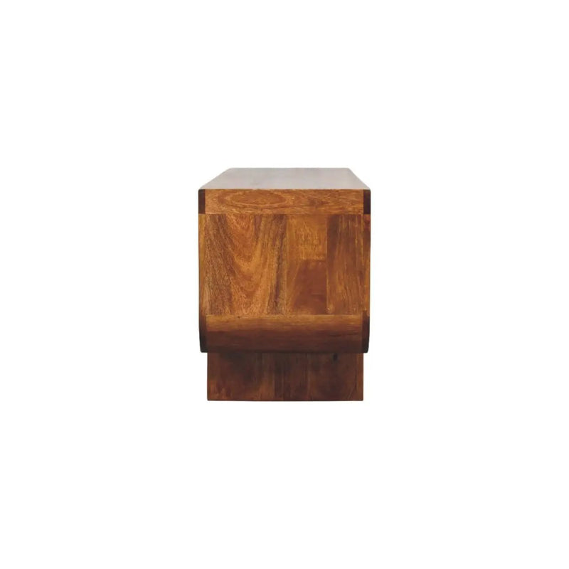 Solid Wood Orion Curved Media Unit by HouseOfZazla