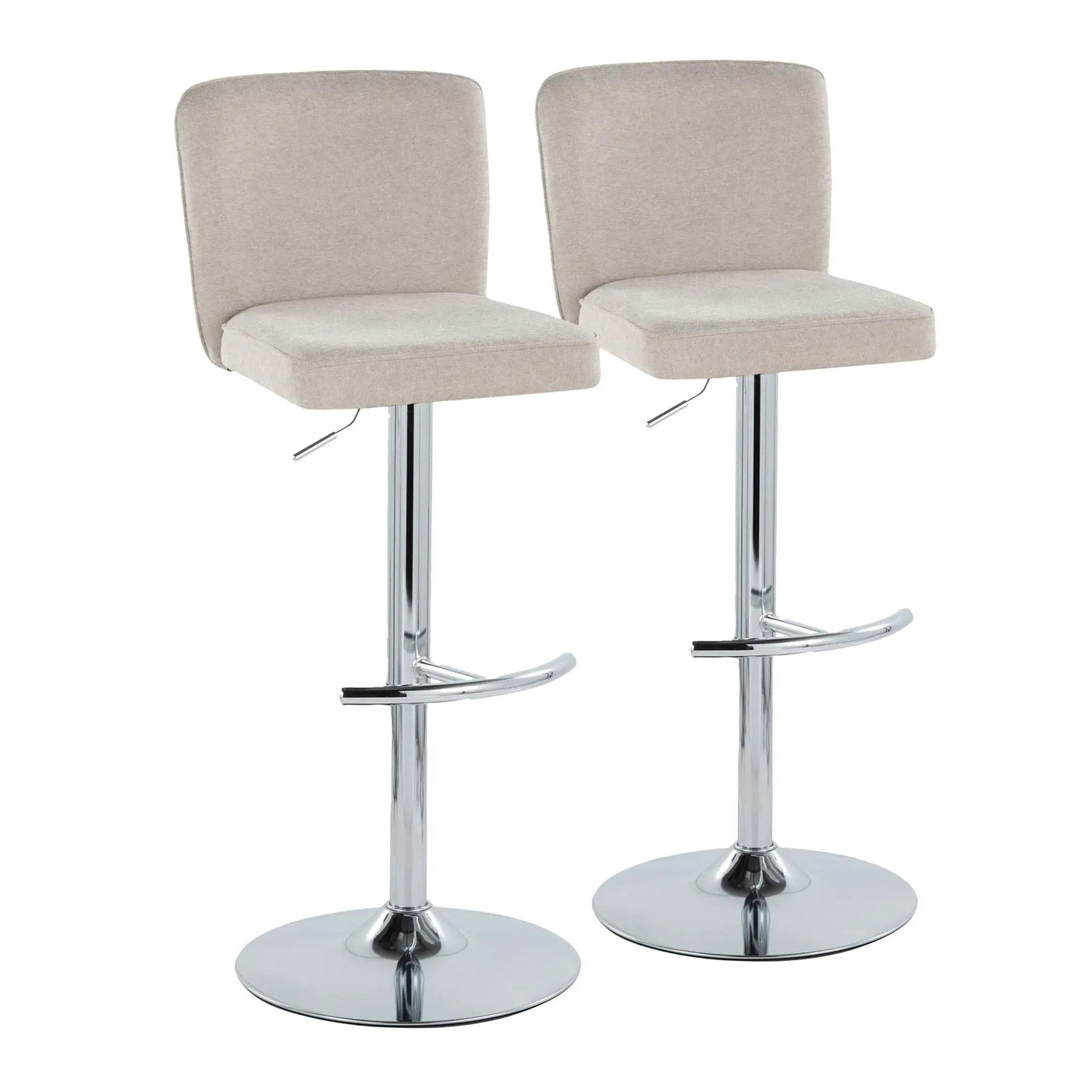Henry - Contemporary Adjustable Barstool With Swivel & Rounded T Footrest (Set of 2) by HouseOfZazla
