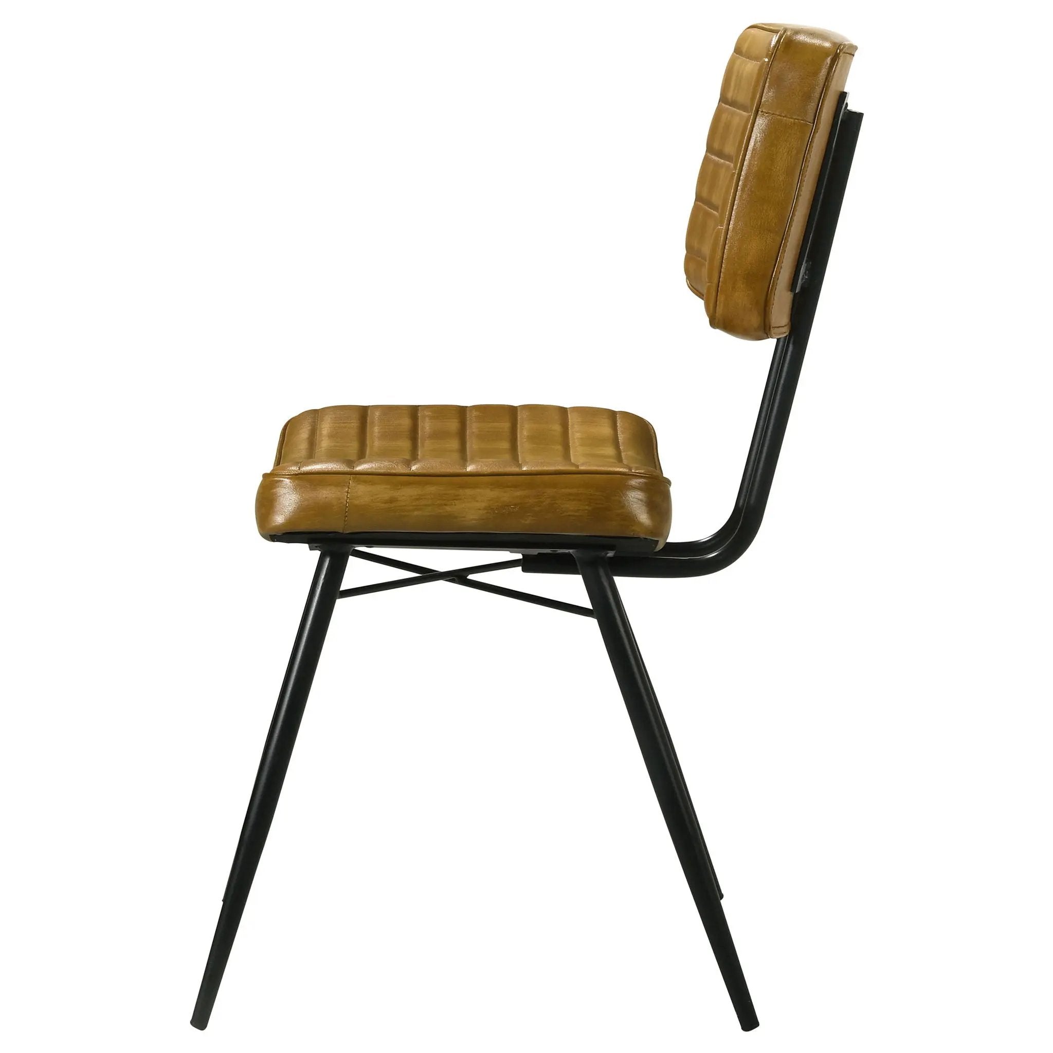 Misty Leather Upholstered Dining Side Chair Camel (Set of 2) by Unique Piece Furniture