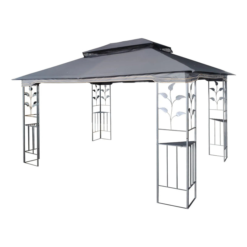 Patio Gazebo Tent With Ventilated Double Roof And Mosquito Net For Backyard Or Garden by Unique Piece Furniture